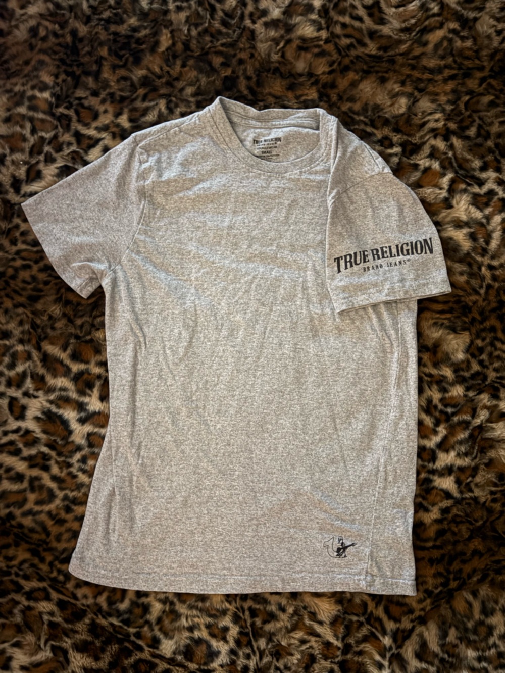 True Religion Men’s Light Heather Gray Short Sleeve Crew Tee